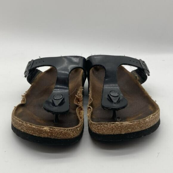 Birkenstock Mayari Toe Loop Sandals Womens 38 / 7.5 Black Adjustable Buckle - Picture 1 of 9